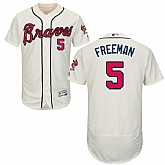 Atlanta Braves #5 Freddie Freeman Cream Flexbase Collection Stitched Jersey JiaSu,baseball caps,new era cap wholesale,wholesale hats